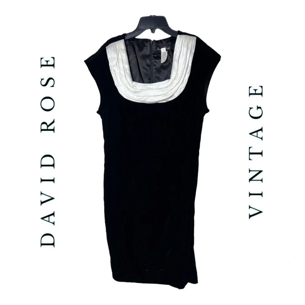 0606W. DAVID ROSE VINTAGE DEADSTOCK NWT VELVET/VELOUR WIGGLE SILHOUETTE WHITE